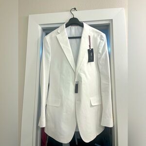 White jacket and slacks Tommy Hilfiger worn only once 44 long 40w x 32 l